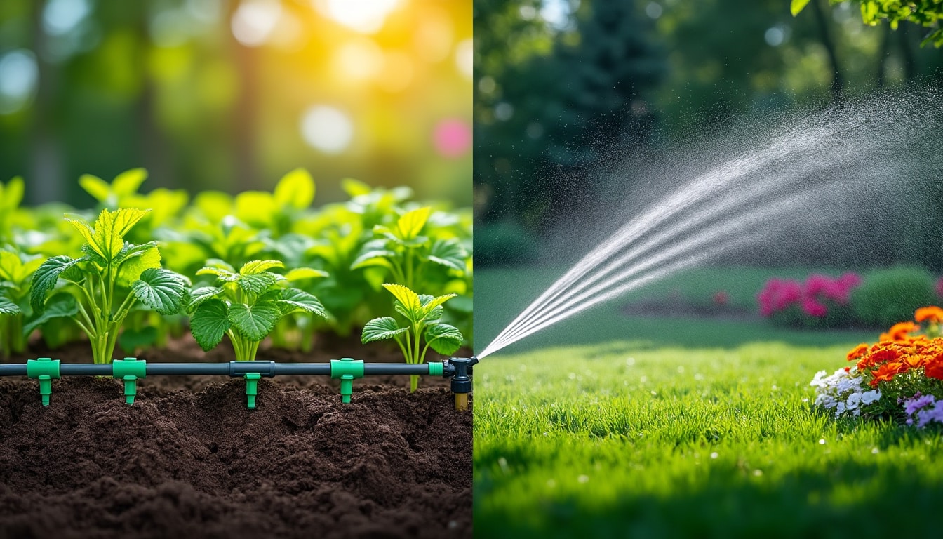 découvrez les différences entre l'arrosage goutte-à-goutte et l'arrosage par aspersion : avantages, fonctionnement et conseils pour choisir le système le mieux adapté à votre jardin.