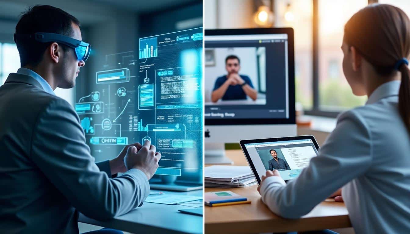 découvrez et comparez l'efficacité de la réalité augmentée et des tutoriels vidéo dans le domaine de la formation pour optimiser l'apprentissage.
