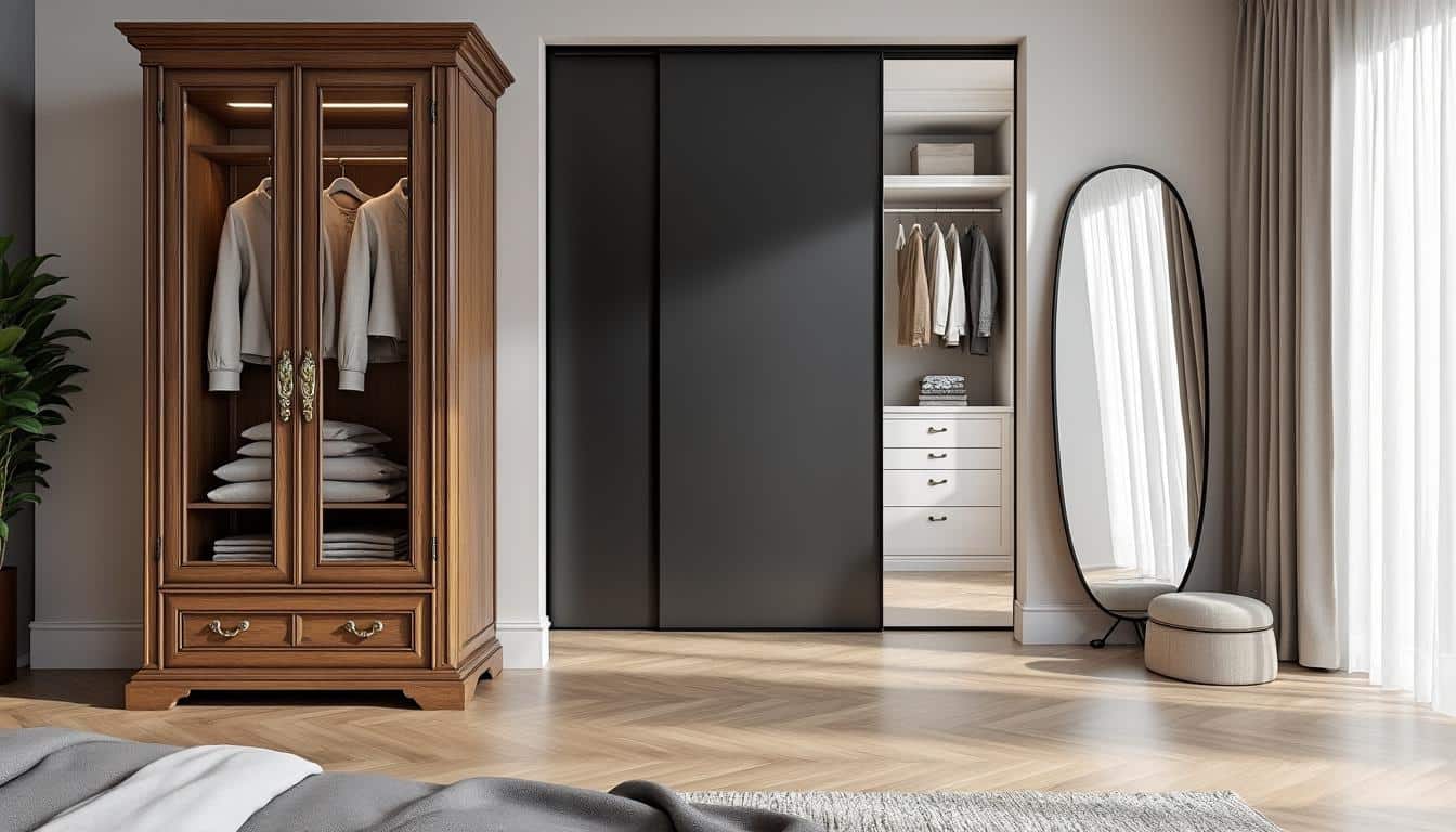 découvrez les différences clés entre une armoire dressing et un placard encastré pour mieux organiser votre espace de rangement.