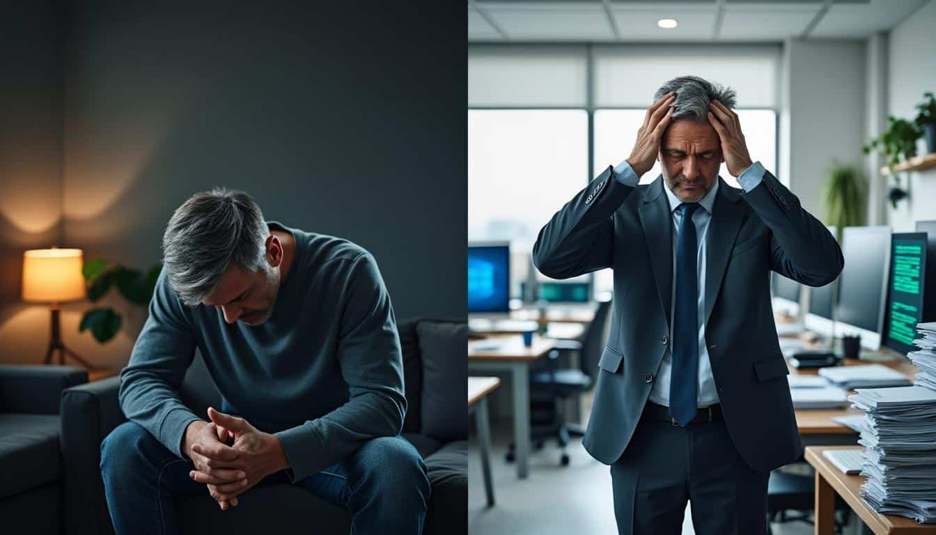 découvrez les différences clés entre la dépression masculine et le burn-out professionnel, leurs symptômes, causes et solutions pour mieux comprendre et agir.