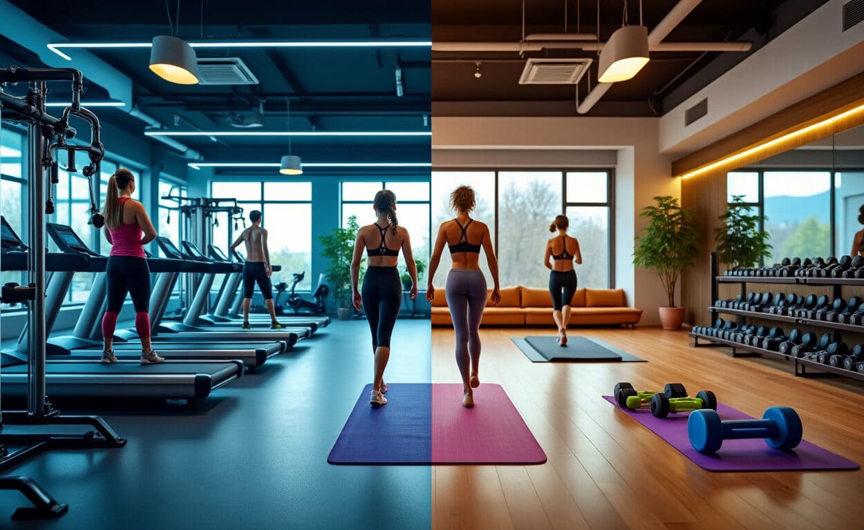 découvrez les principales différences entre l'entraînement en salle et l'entraînement à domicile pour choisir la méthode qui correspond le mieux à vos objectifs fitness et votre mode de vie.