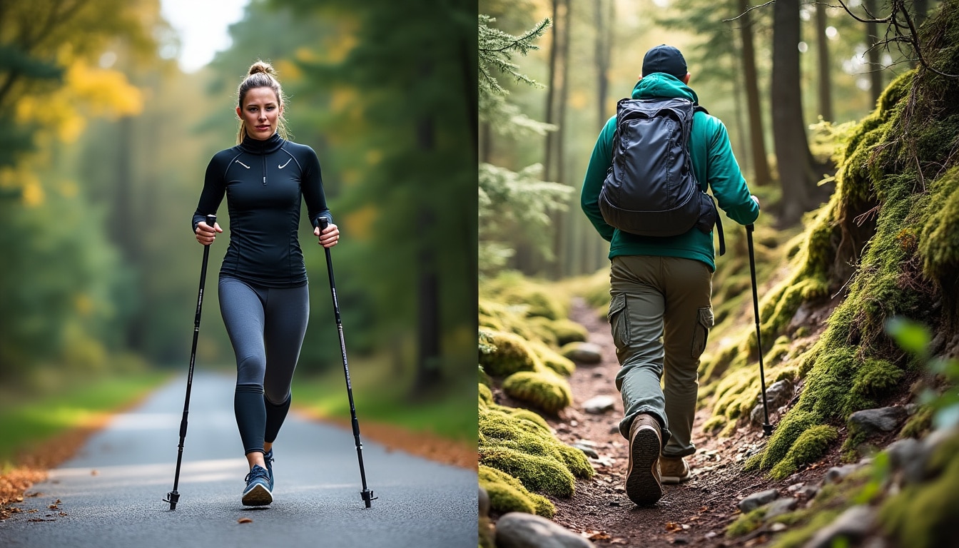 découvrez les principales différences entre la marche nordique et la randonnée pédestre, leurs bienfaits, techniques et équipements pour bien choisir votre activité en plein air.