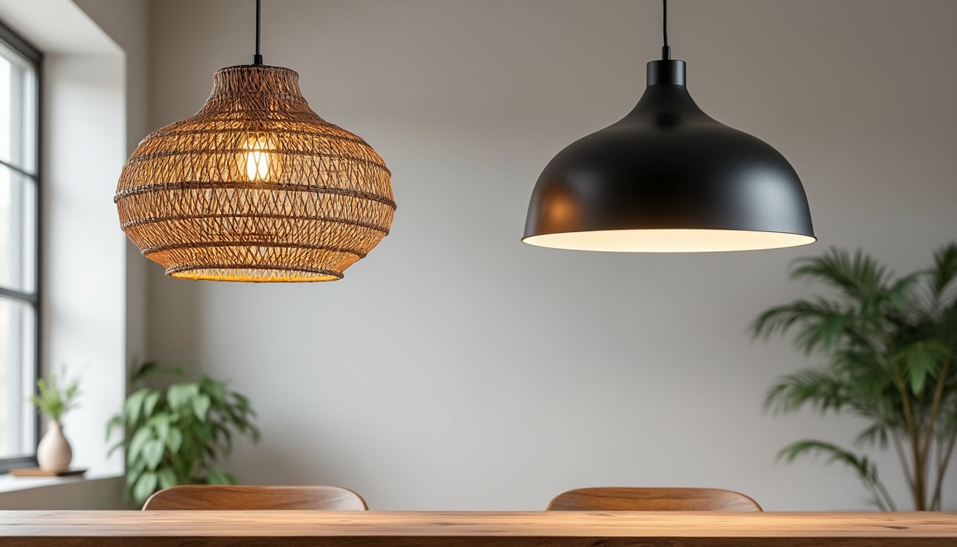 découvrez les différences entre une suspension en rotin et en métal : style, ambiance, entretien et critères pour choisir le luminaire idéal.