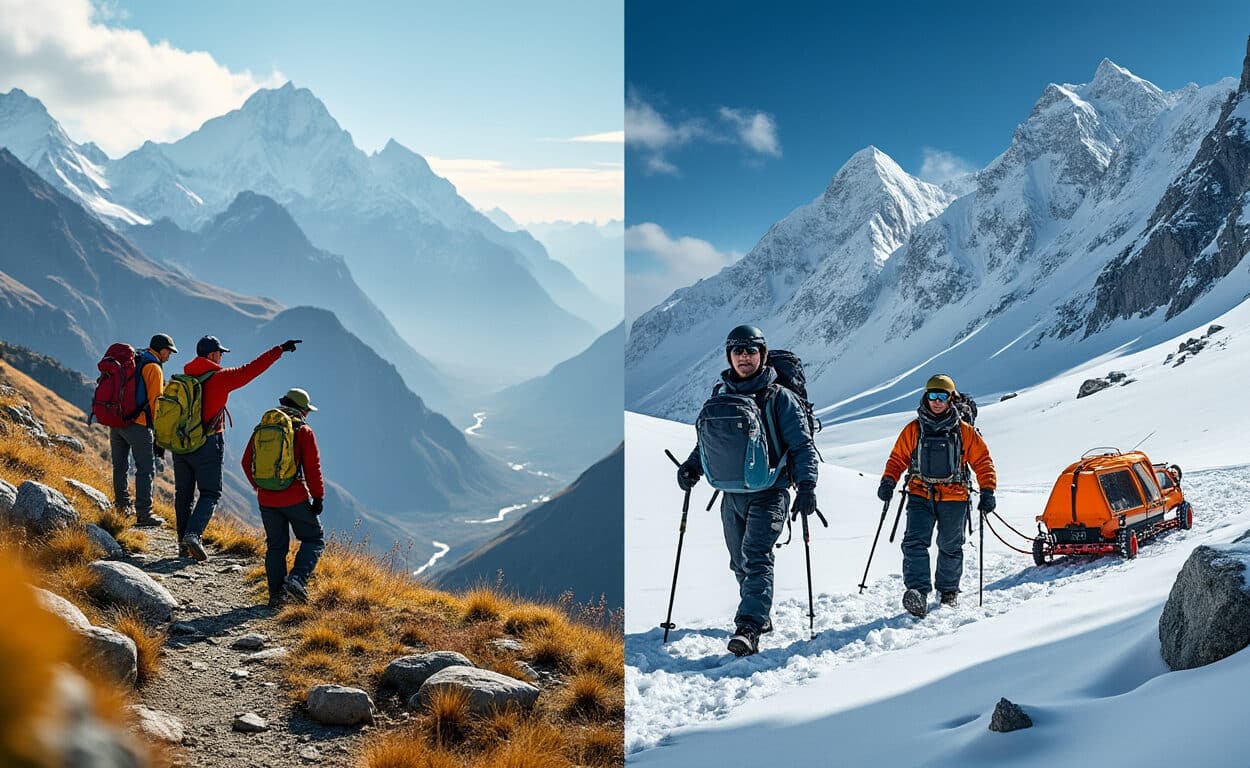 découvrez les différences entre voyage d’aventure et expédition : objectifs, durée, niveau de préparation et degré d’autonomie.